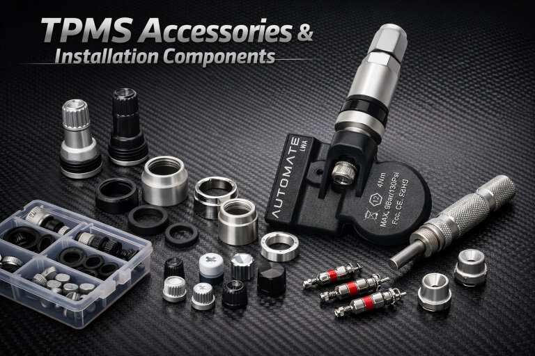 TPMS accessories and installation components including valve stems and seal kits